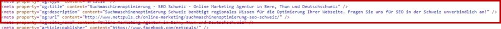 Metatitel und Metadescription im Sourcecode