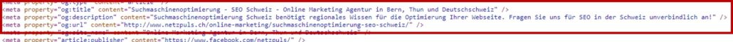 Metatitel und Metadescription im Sourcecode