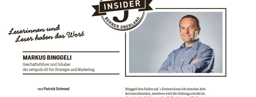 Markus Binggeli als Insider der Jungfrau Zeitung